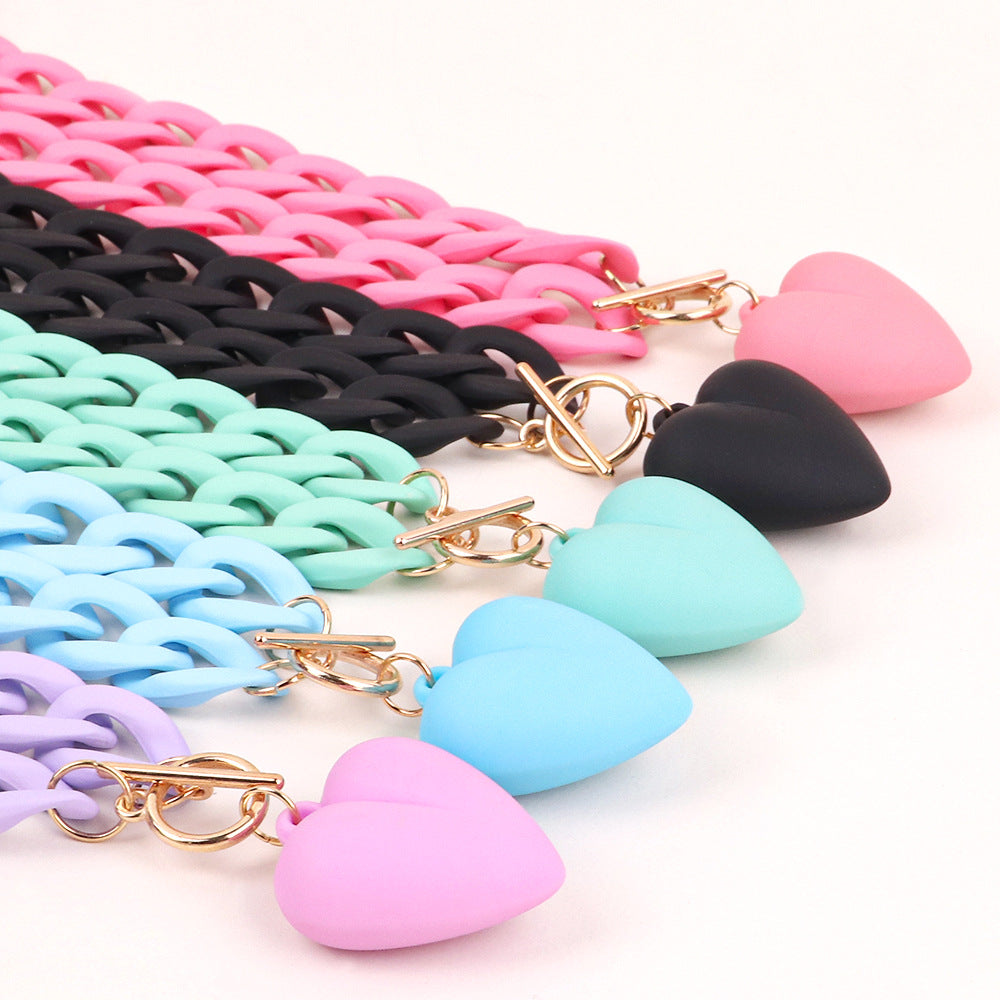 Heart-shaped Pendant Acrylic Personality Necklace