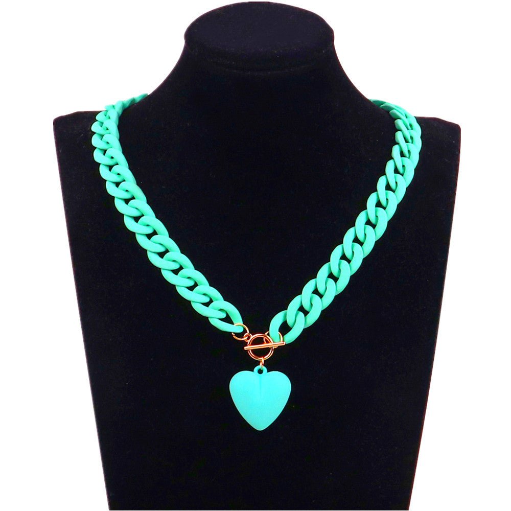 Heart-shaped Pendant Acrylic Personality Necklace