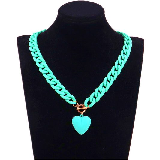 Heart-shaped Pendant Acrylic Personality Necklace