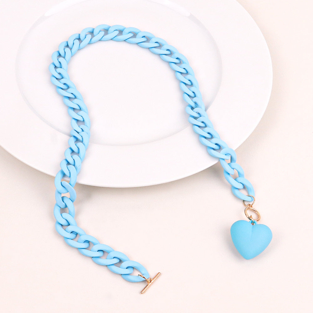 Heart-shaped Pendant Acrylic Personality Necklace