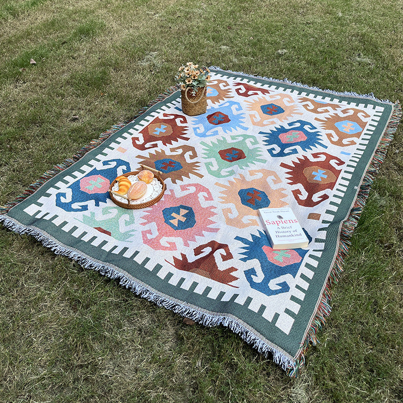 Bohemian Knitted Chenille American Outdoor Camping Rugs