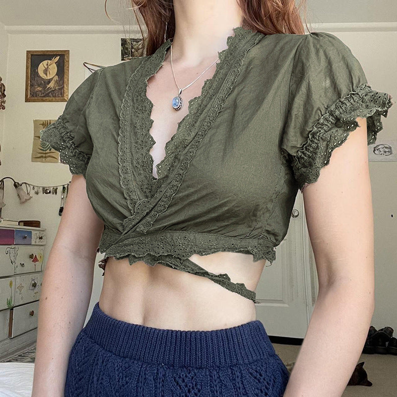 Versatile Ultra Short Puff Sleeve T-shirt