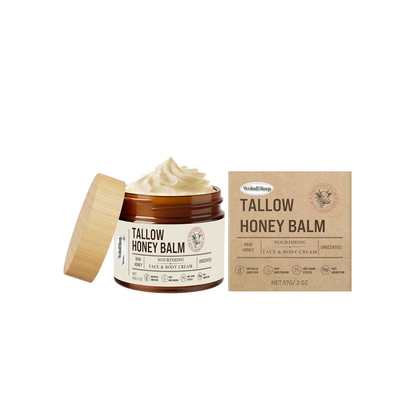 Tallow Honey Skin Repair Moisturizing Cream Relieve Skin Dryness Nourish Restore Skin Elasticity