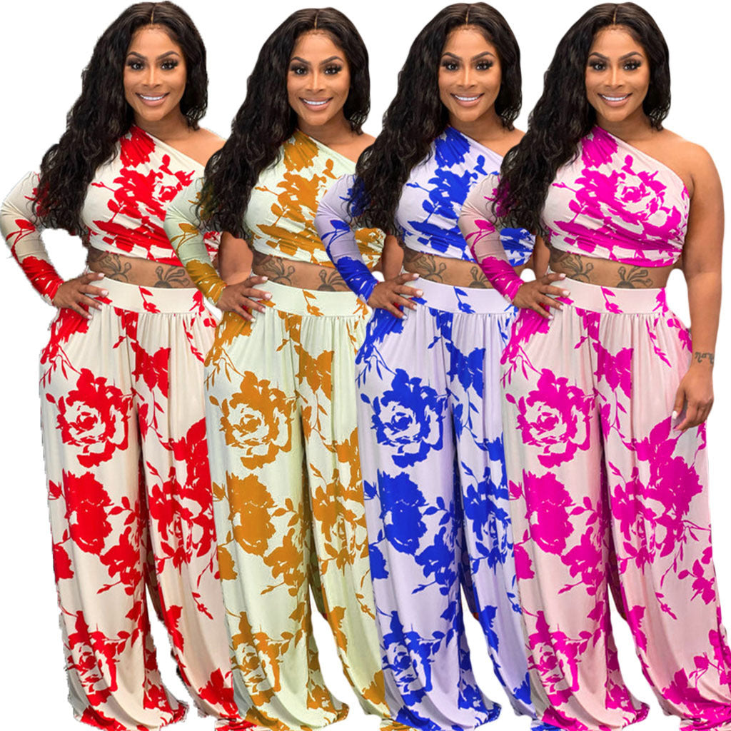 Printed Personalized Wear Fashion Women's Two-piece Suit