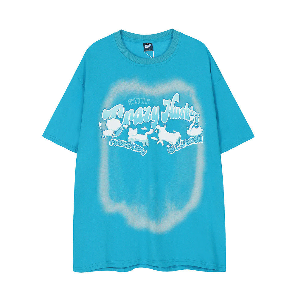 Abstract Animal Print Short-sleeved T-shirt For Men