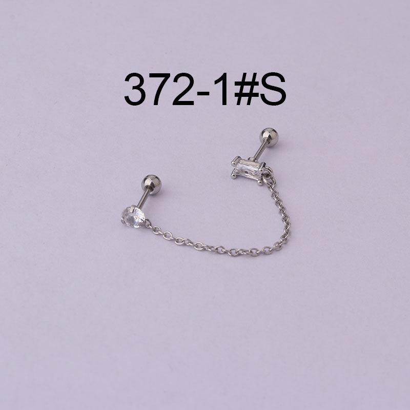 Thin Rod Stainless Steel Double Pierced Ear Bone Nails