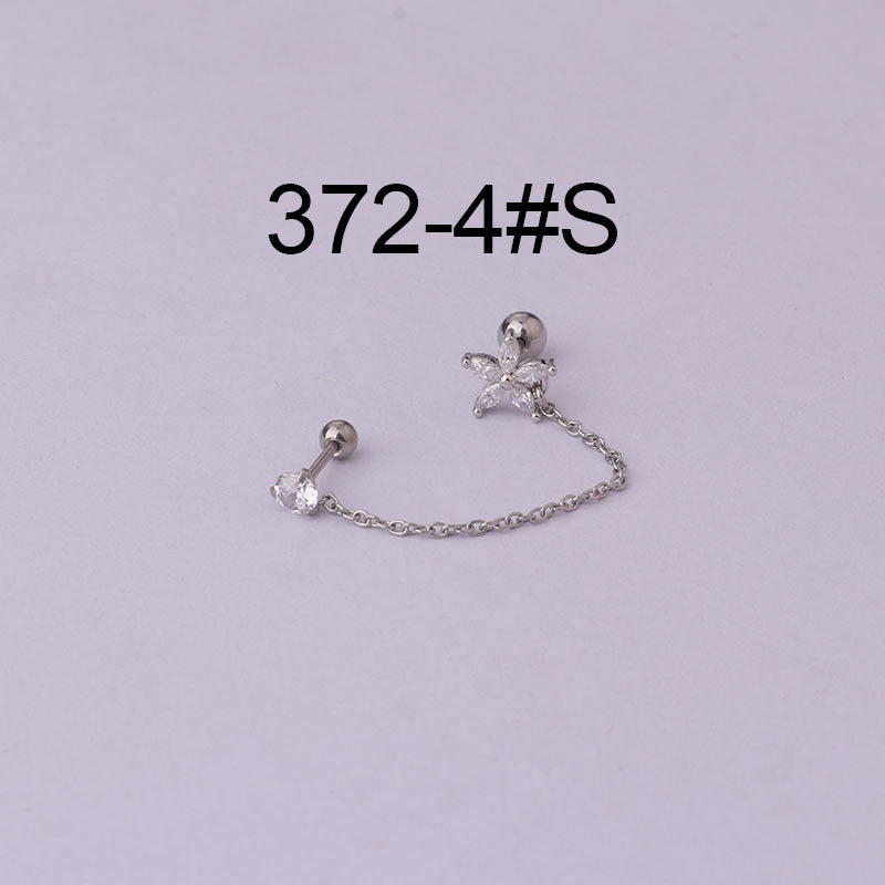 Thin Rod Stainless Steel Double Pierced Ear Bone Nails