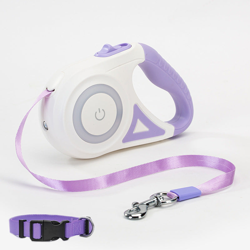 Dog Leash Retractable Leash And Dog Collar Spotlight Automatic Pet Dog Cat Traction Rope For Small Medium Dogs