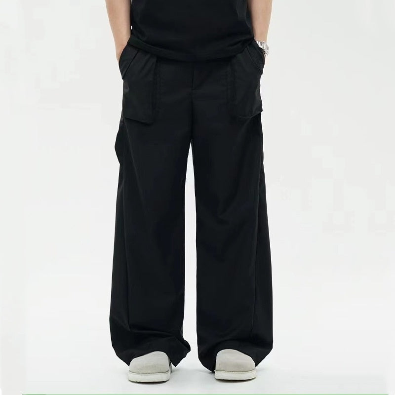 Gray Leisure Cargo Suit Pants Men's Summer Three-dimensional Pocket