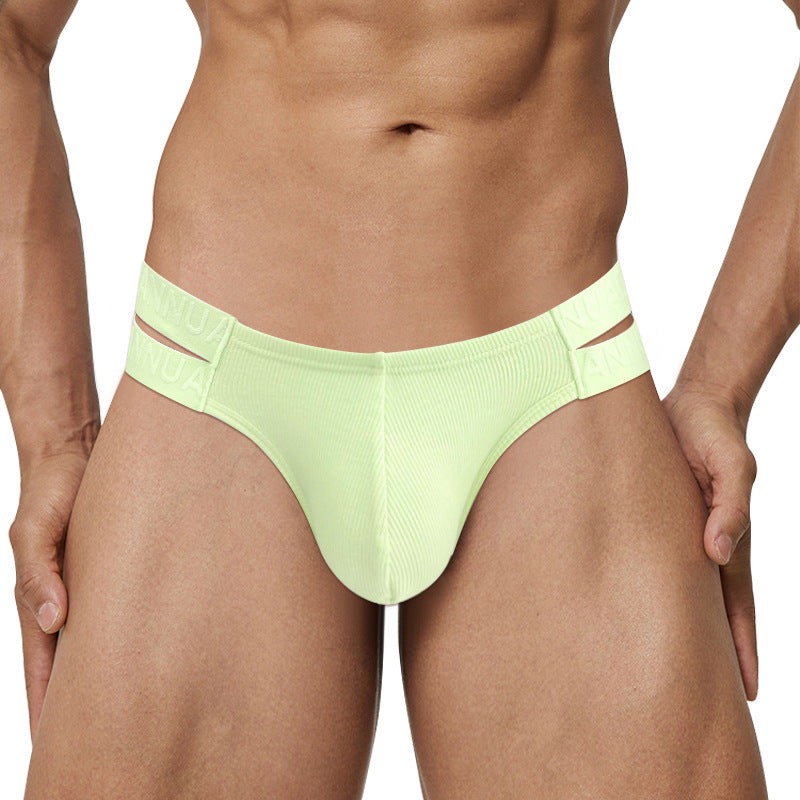 Dopamine Color Matching Thread Cotton Double Belt Hollow Low Waist Hip Lifting Underwear