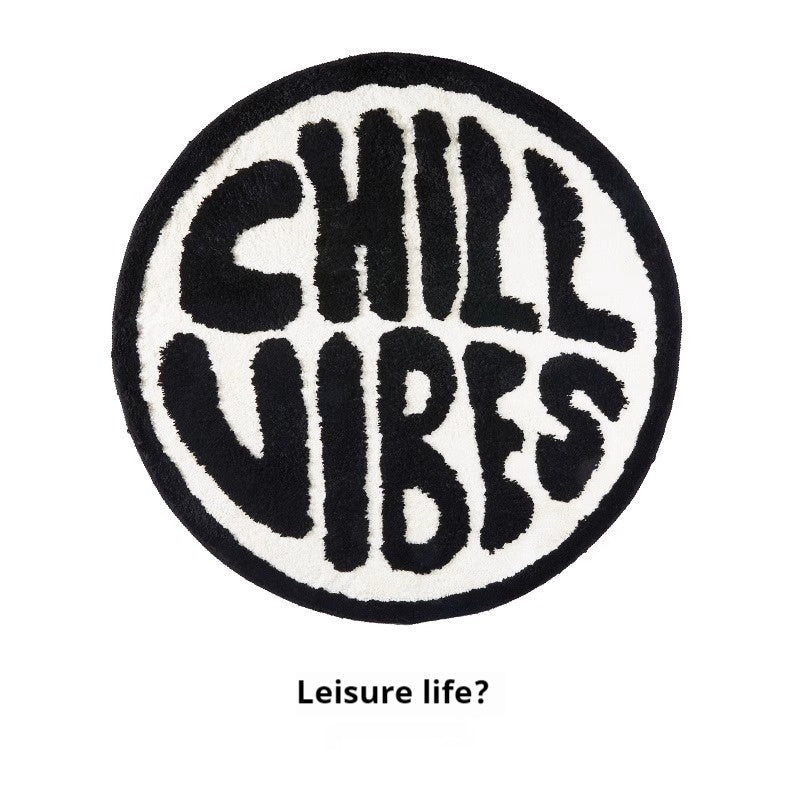 Round Black And White Living Room Bedroom Dressing Table Sofa Home Bedside Carpet