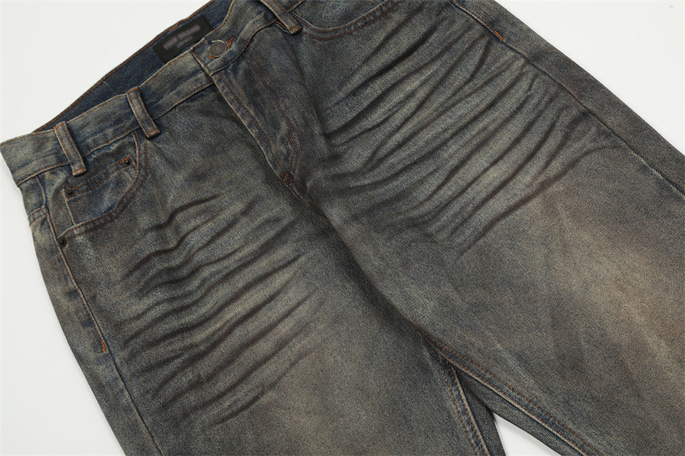 Fashion Holes Dirty Denim Trousers For Men