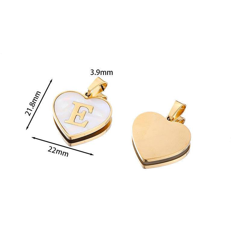 26 Letter Heart-shaped Necklace White Shell Love Clavicle Chain Fashion Personalized Necklace
