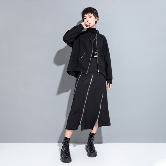 Spring And Autumn Casual Short Coat Irregular With Personality