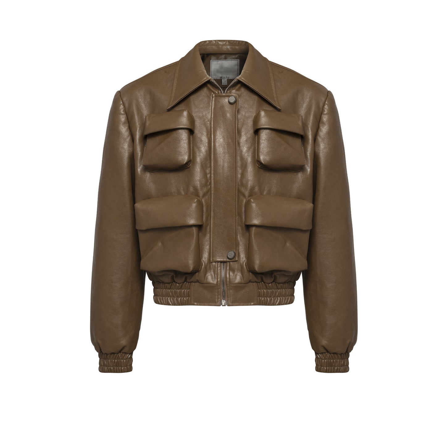 Short Multi-pocket Profile Design Spring And Autumn Leather Jacket Men's Loose Leisure Short Coat