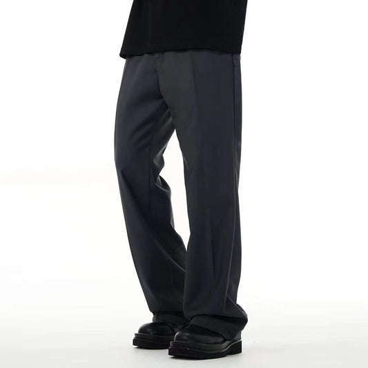 Straight Basic Plus Size Solid Color Business Casual Trousers