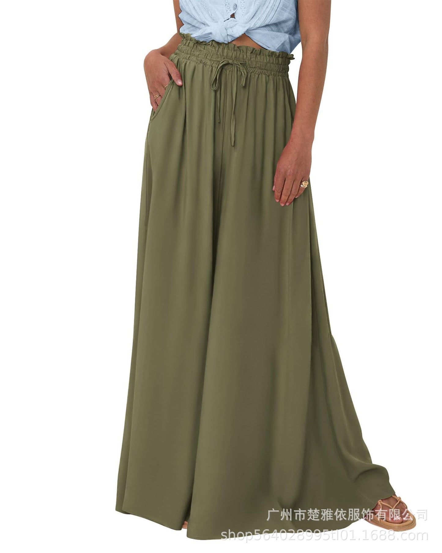 Women's High Waist Wide Leg Pants Casual Pants