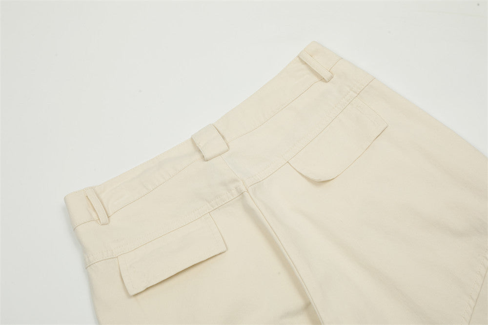 Loose Cargo Trousers Men Fashion Brands Knee Pleated