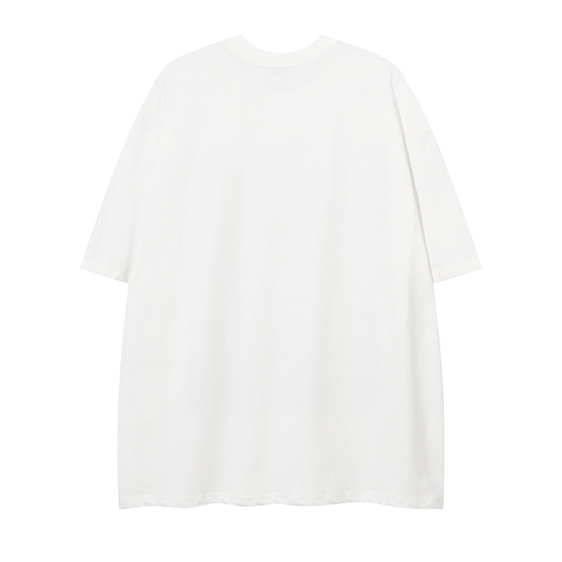 Letter Wave Print Short-sleeved T-shirt For Men