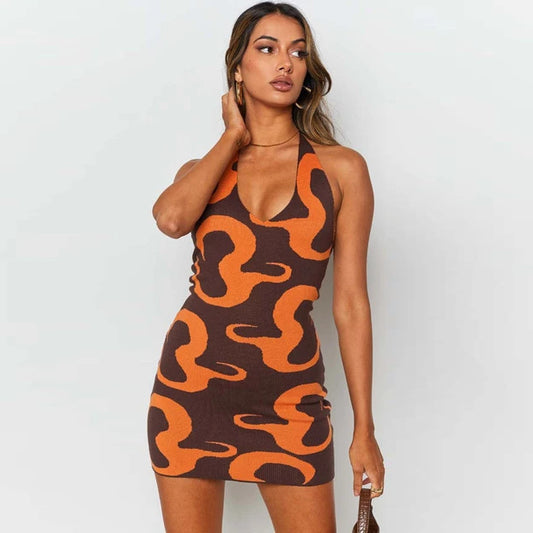 Sexy Bag Hip Print Dress