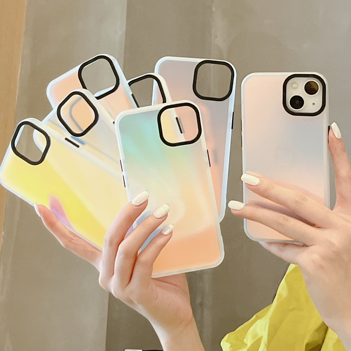 Laser Gradient Transparent Frosted Phone Case