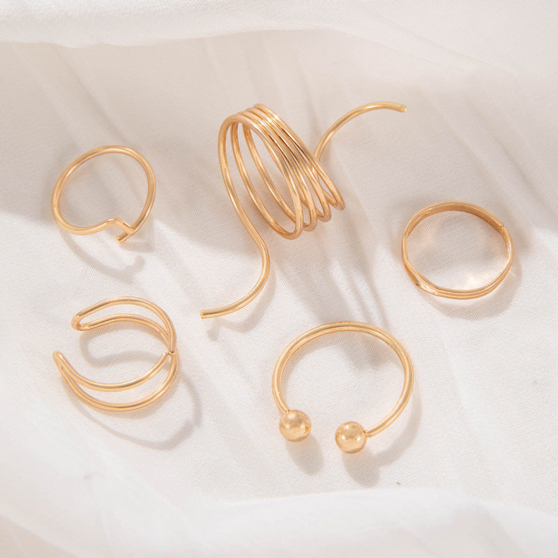 European And American Style Simple Retro Wave Open Ring