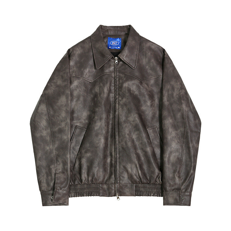 Men's American-style Retro Short Leather Jacket