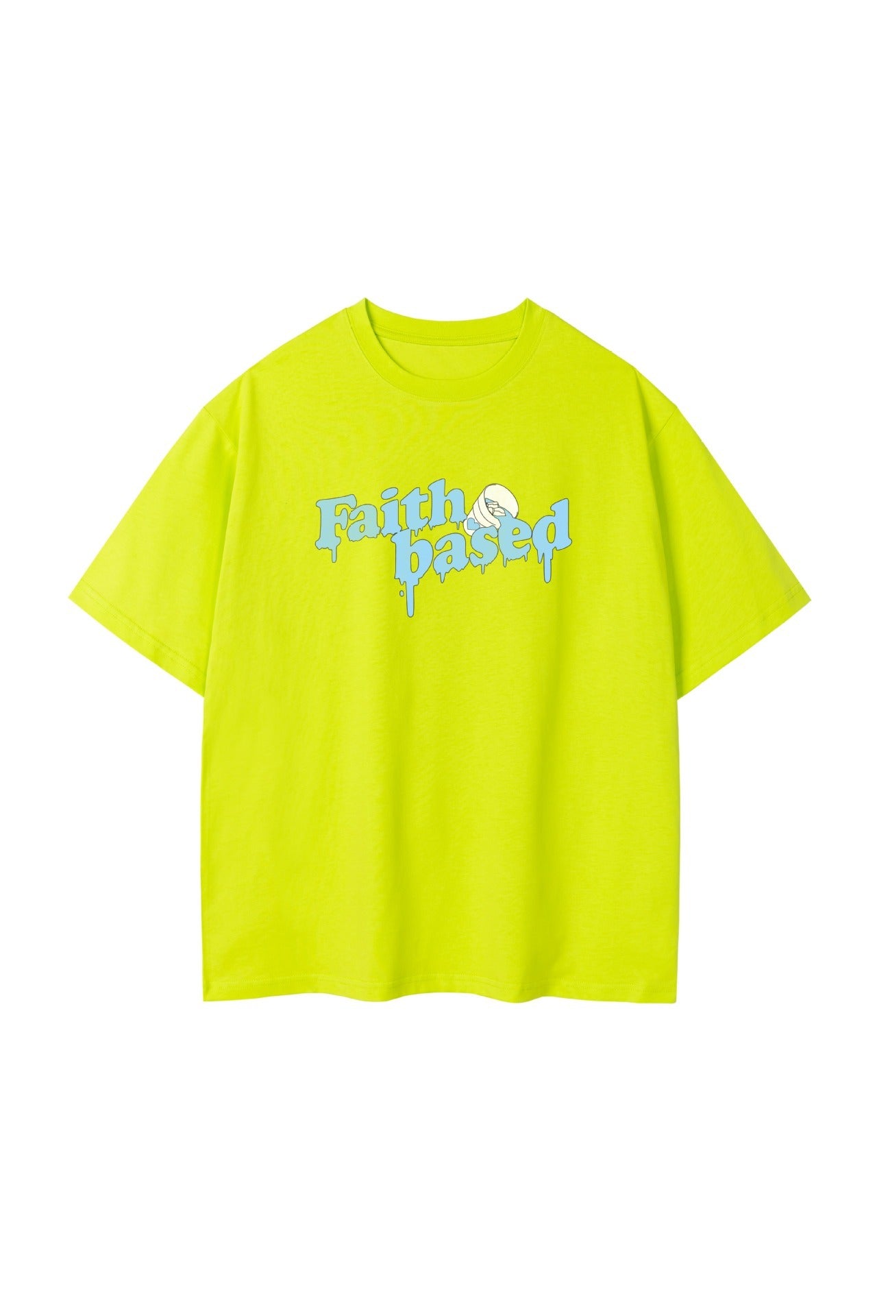 Creative Liquefied Letter Short Sleeve American Heavy Pure Cotton Loose T-shirt