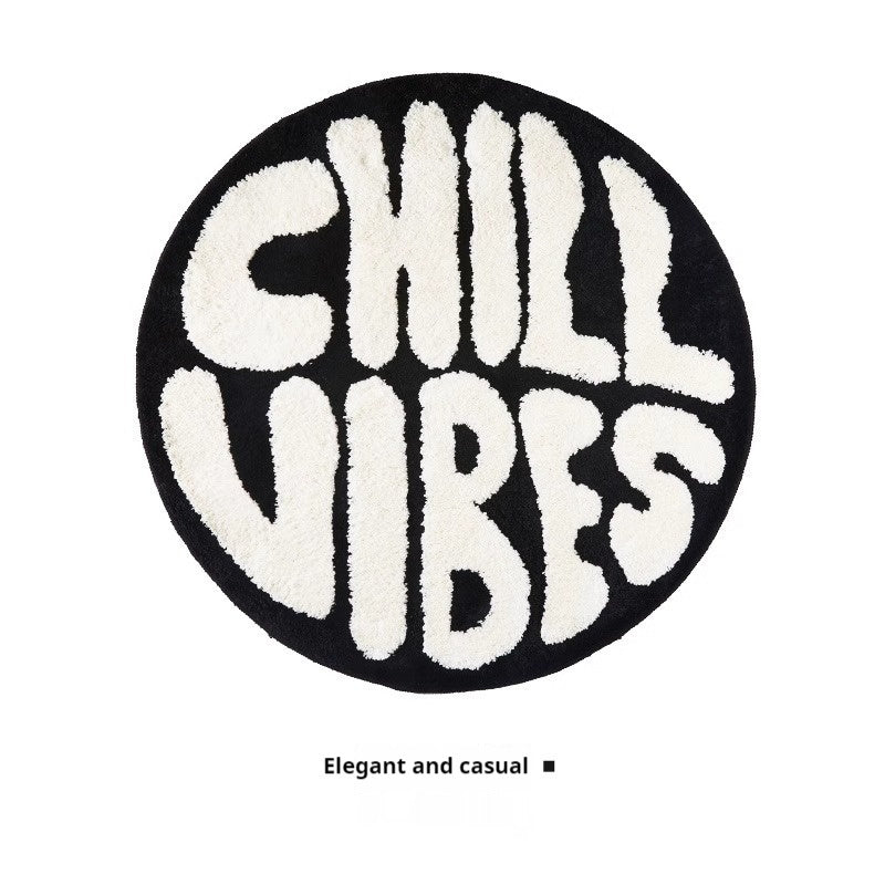 Round Black And White Living Room Bedroom Dressing Table Sofa Home Bedside Carpet