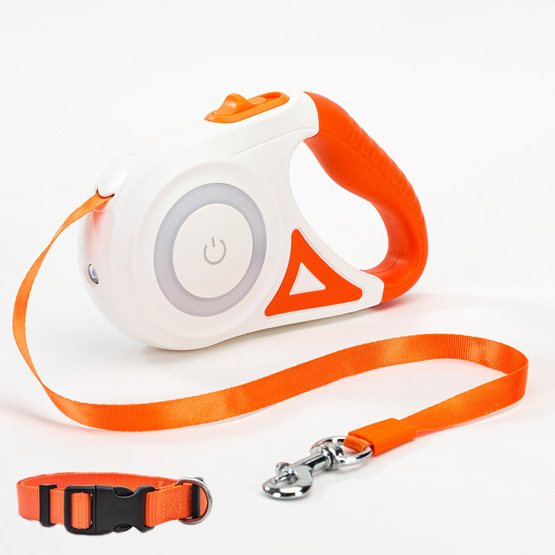 Dog Leash Retractable Leash And Dog Collar Spotlight Automatic Pet Dog Cat Traction Rope For Small Medium Dogs