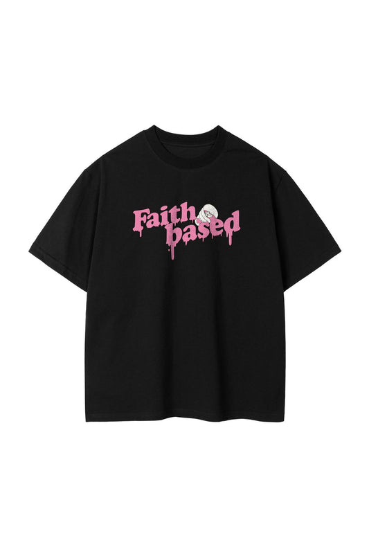 Creative Liquefied Letter Short Sleeve American Heavy Pure Cotton Loose T-shirt
