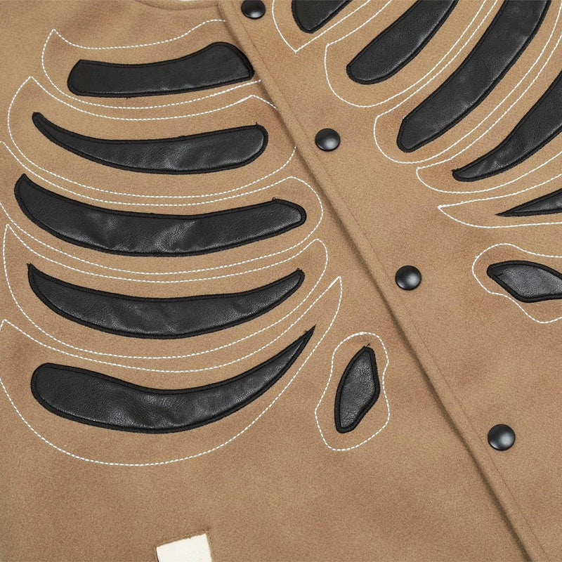 Niche Design Sense Skeleton Patch Embroidered Baseball Jacket
