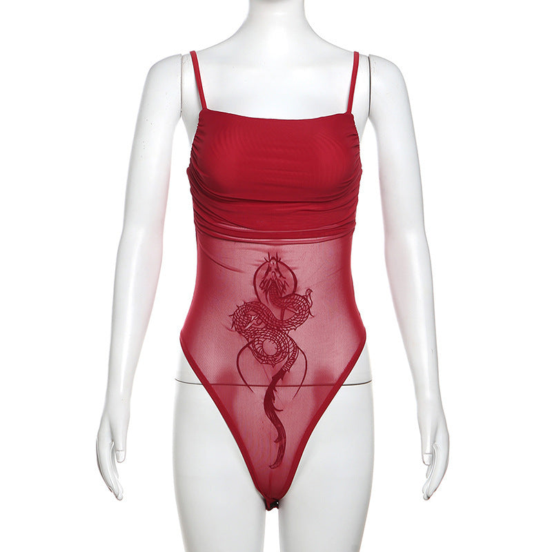 Women's Clothing Slim Street Fashion Suspenders Sexy Backless Bodysuit